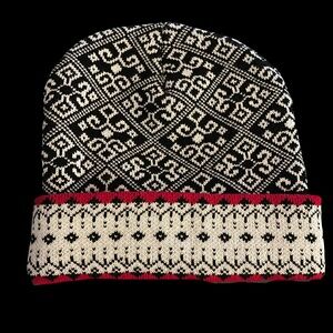 Vermont Originals 100% Acrilic Ski Hat VT USA Made / Blck/White/Red